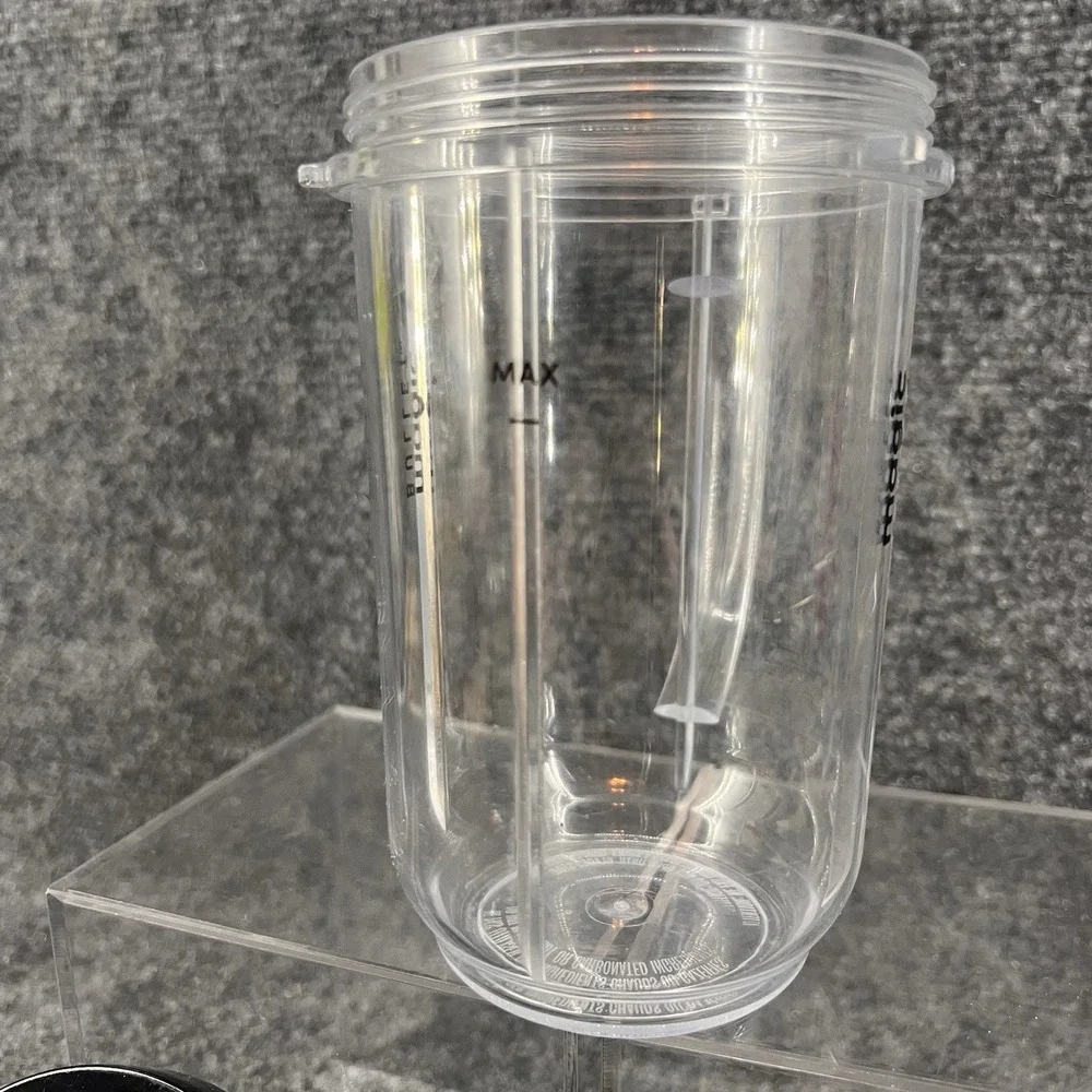 Magic Bullet Part Mug & 4 Black Lids (2 Lip Rings, 1 Solid Lid, 1 Flip Top)